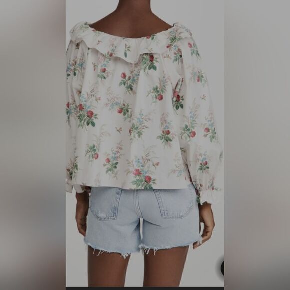 Meadows floral blouse with ties in the front us size 6 - Picture 3 of 10